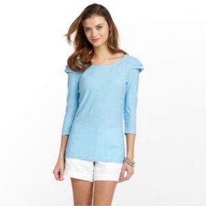 Lilly Pulitzer Blue and White Liv Top. NWT